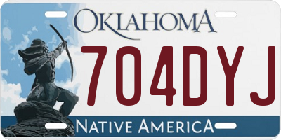 OK license plate 704DYJ