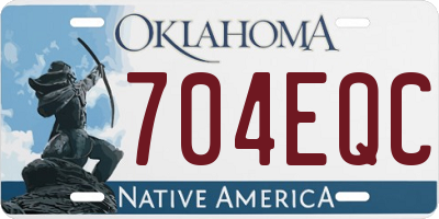 OK license plate 704EQC
