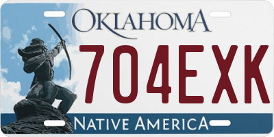 OK license plate 704EXK