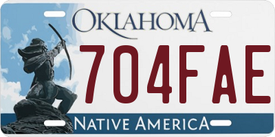 OK license plate 704FAE