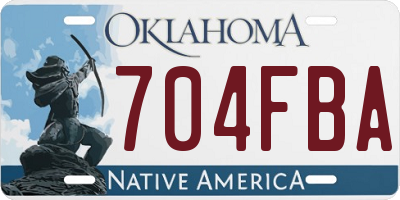 OK license plate 704FBA