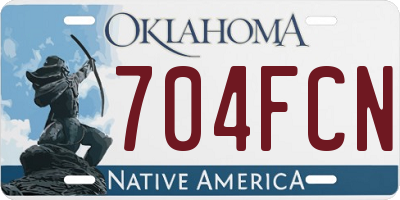 OK license plate 704FCN