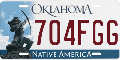OK license plate 704FGG