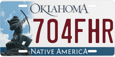 OK license plate 704FHR
