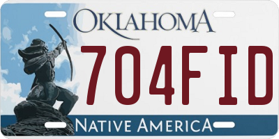 OK license plate 704FID
