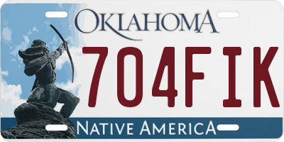 OK license plate 704FIK