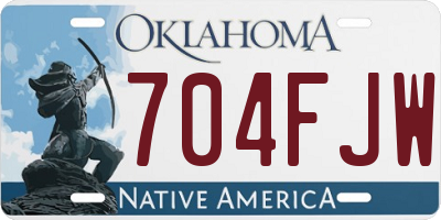 OK license plate 704FJW