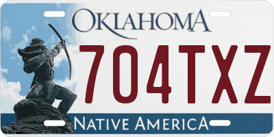 OK license plate 704TXZ