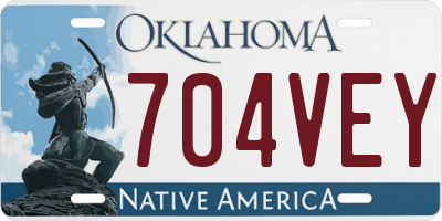 OK license plate 704VEY