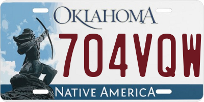 OK license plate 704VQW