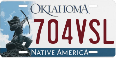 OK license plate 704VSL
