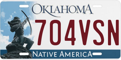 OK license plate 704VSN