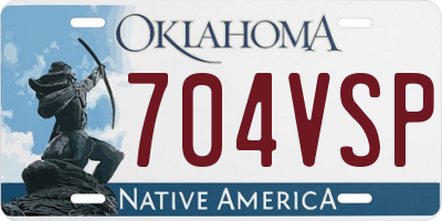 OK license plate 704VSP