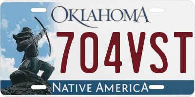 OK license plate 704VST