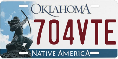 OK license plate 704VTE