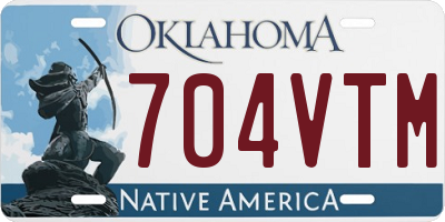 OK license plate 704VTM