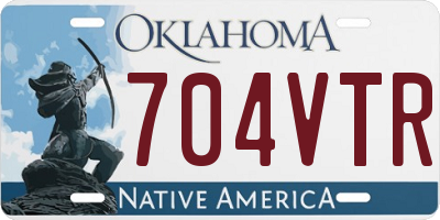 OK license plate 704VTR