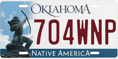 OK license plate 704WNP