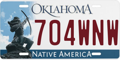 OK license plate 704WNW