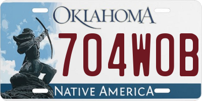 OK license plate 704WOB