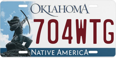 OK license plate 704WTG