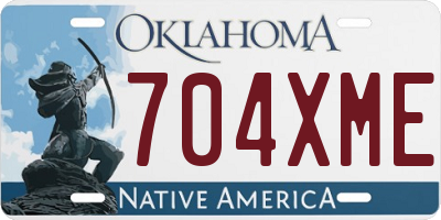OK license plate 704XME