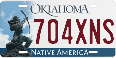 OK license plate 704XNS