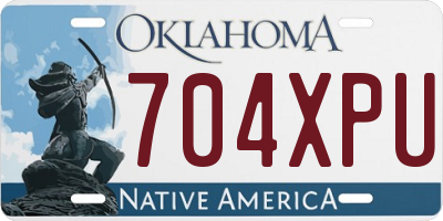 OK license plate 704XPU