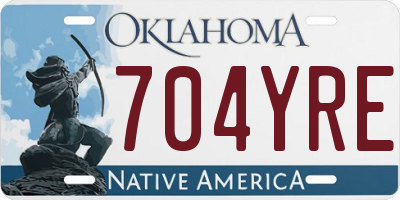 OK license plate 704YRE