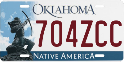OK license plate 704ZCC