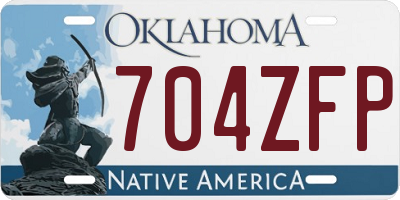 OK license plate 704ZFP