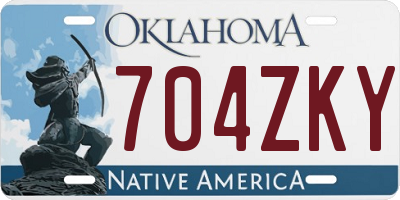 OK license plate 704ZKY