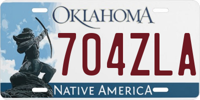 OK license plate 704ZLA
