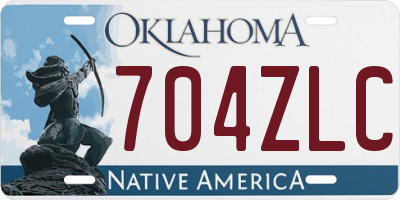 OK license plate 704ZLC