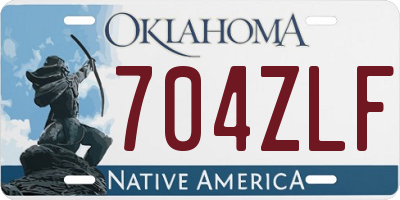 OK license plate 704ZLF
