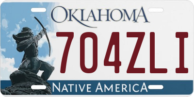 OK license plate 704ZLI