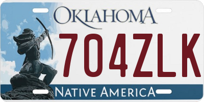 OK license plate 704ZLK