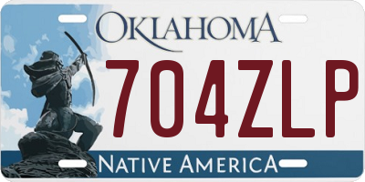 OK license plate 704ZLP