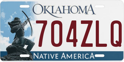 OK license plate 704ZLQ