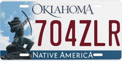 OK license plate 704ZLR