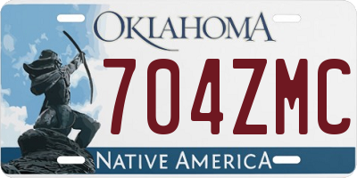 OK license plate 704ZMC