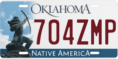 OK license plate 704ZMP