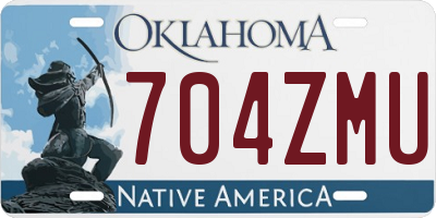 OK license plate 704ZMU