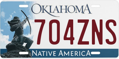 OK license plate 704ZNS