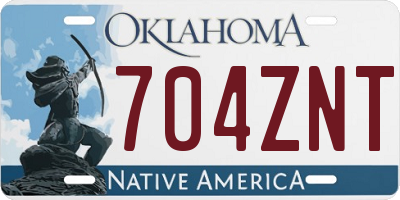 OK license plate 704ZNT