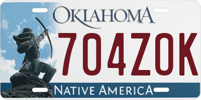 OK license plate 704ZOK