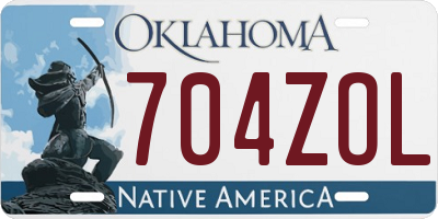 OK license plate 704ZOL