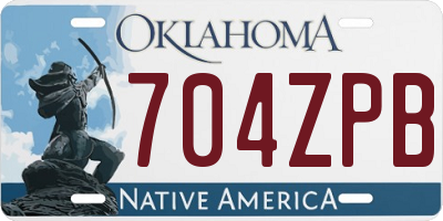 OK license plate 704ZPB
