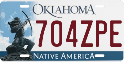 OK license plate 704ZPE
