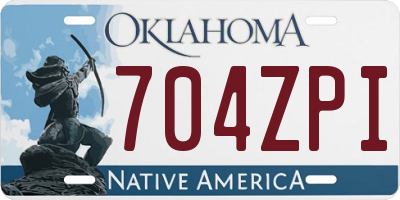 OK license plate 704ZPI